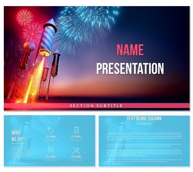 Holiday Fireworks PowerPoint Templates