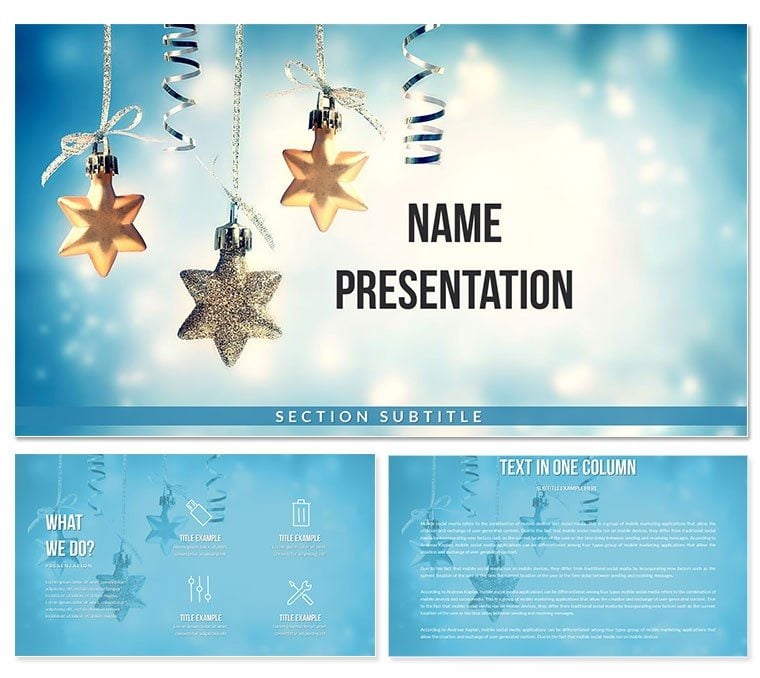 Stars Christmas Decorations PowerPoint Templates for presentation