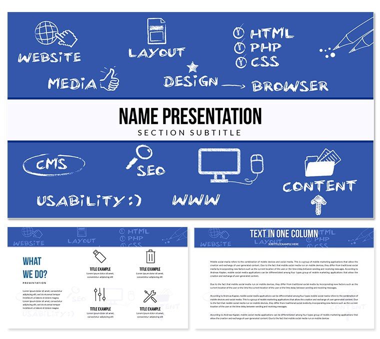 Web Studio: Creation, Development and Promotion Websites PowerPoint Templates