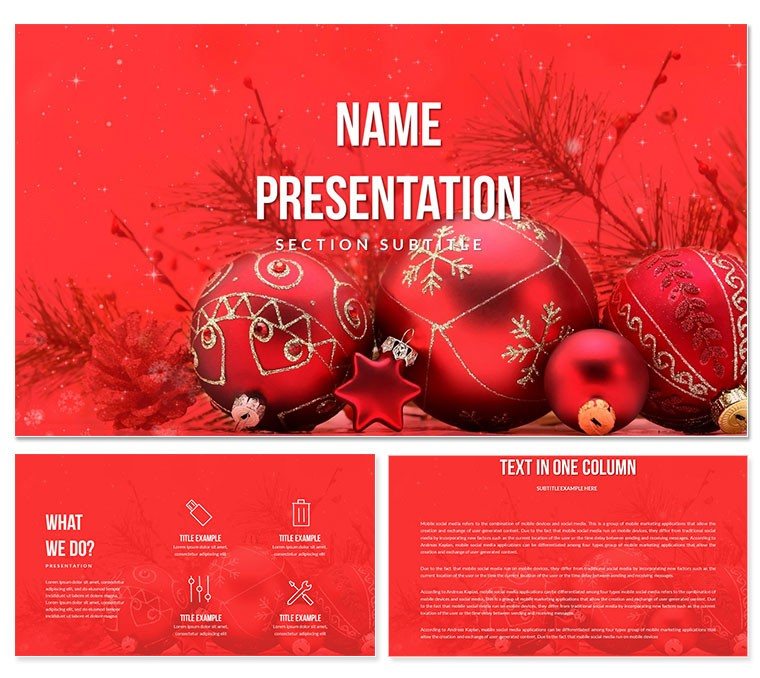 Christmas Ornaments and Tree Toppers PowerPoint Template