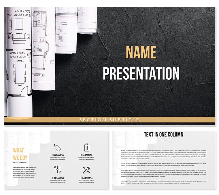 Architectural Plans PowerPoint Template | Professional Design | Download Now