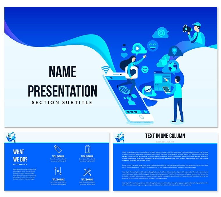 Dynamic Background Smartphone PowerPoint Template Presentation