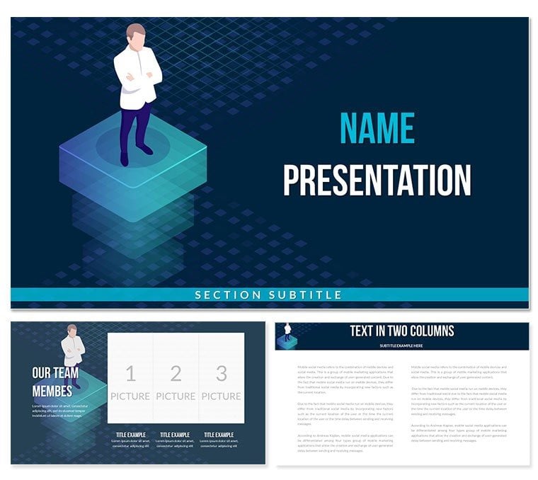 Leading, managing PowerPoint template, Background presentation