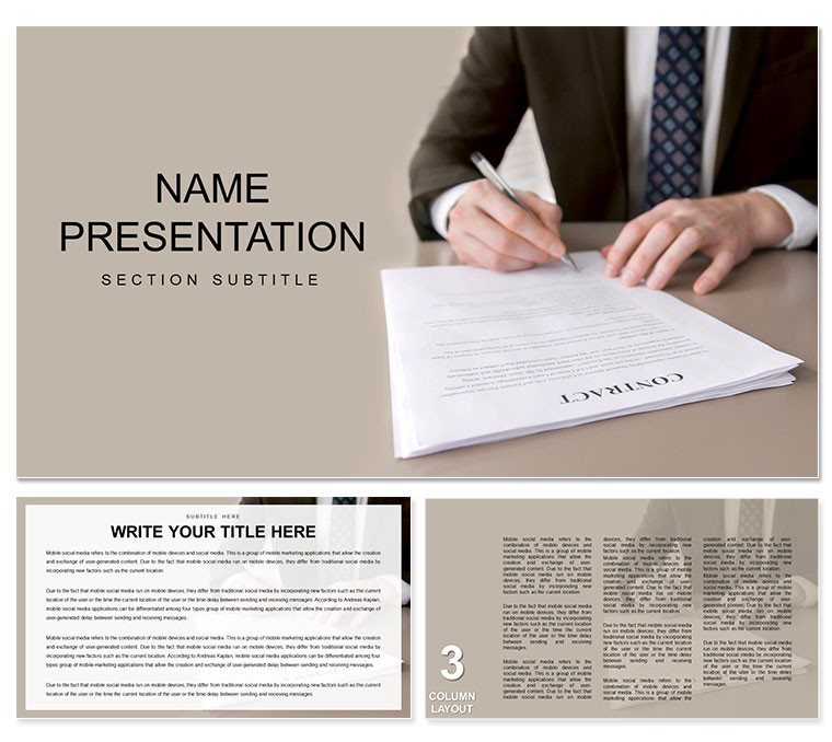 Contract in Business law PowerPoint template