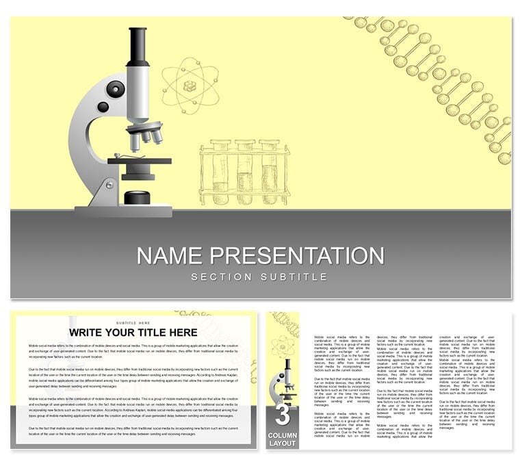 Microscope Research PowerPoint template for presentation
