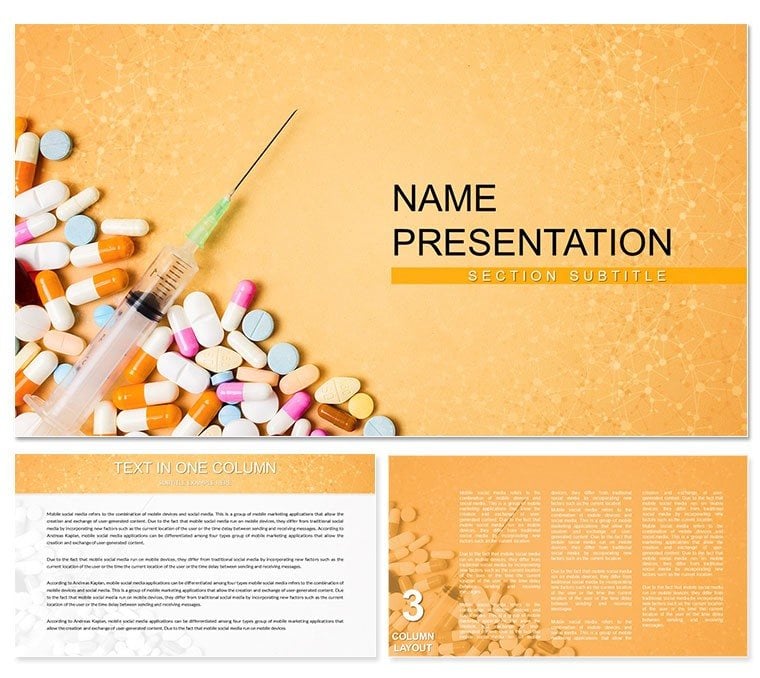Syringe and Pills PowerPoint template