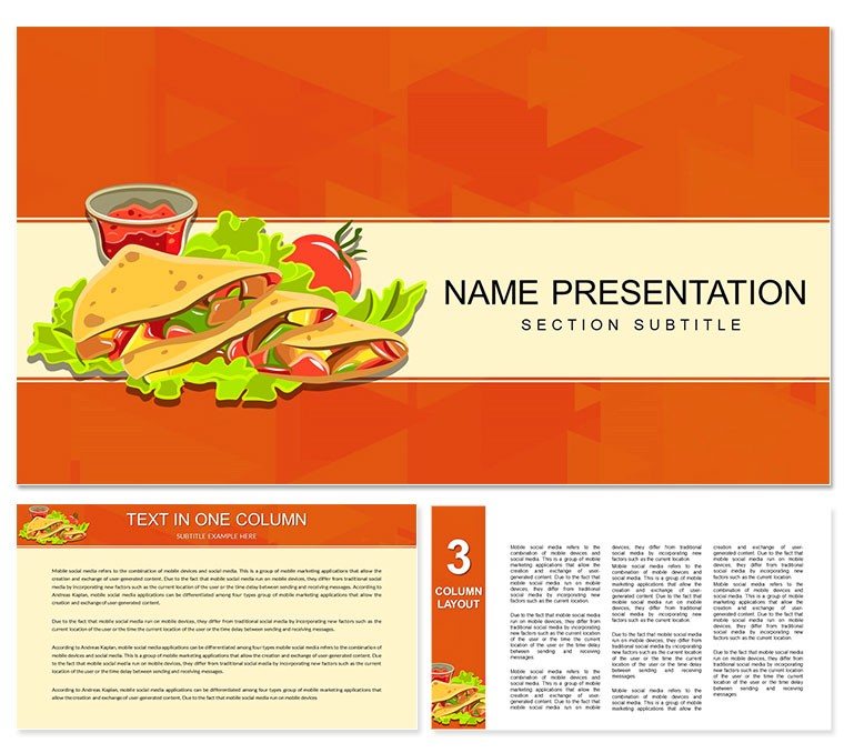 Chicken Quesadilla Recipe PowerPoint Template