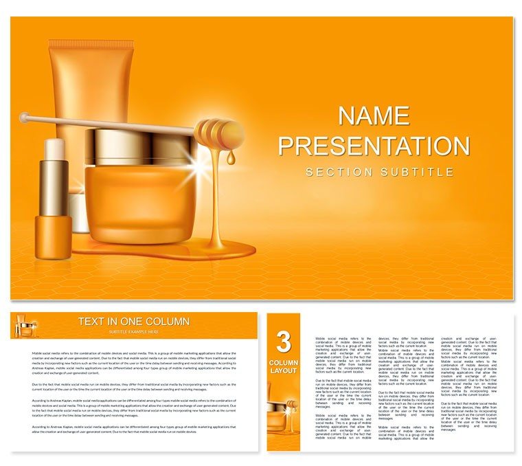 Honey Cosmetics PowerPoint Template - Editable Download