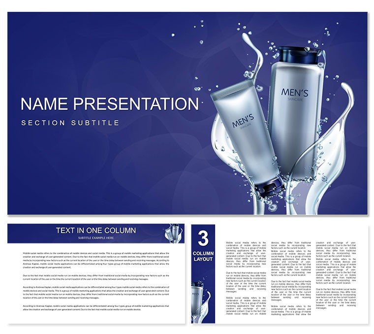 Cosmetics for Men PowerPoint template
