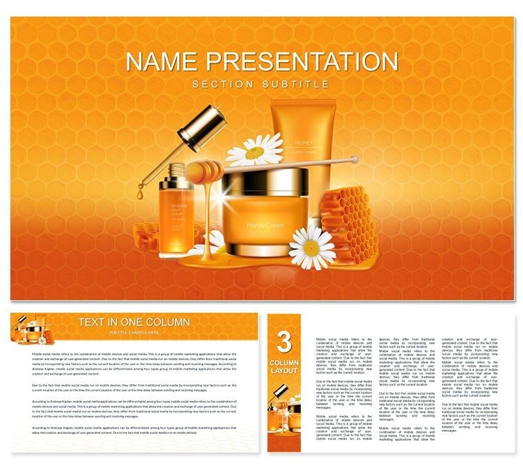 Honey Beauty Products PowerPoint template