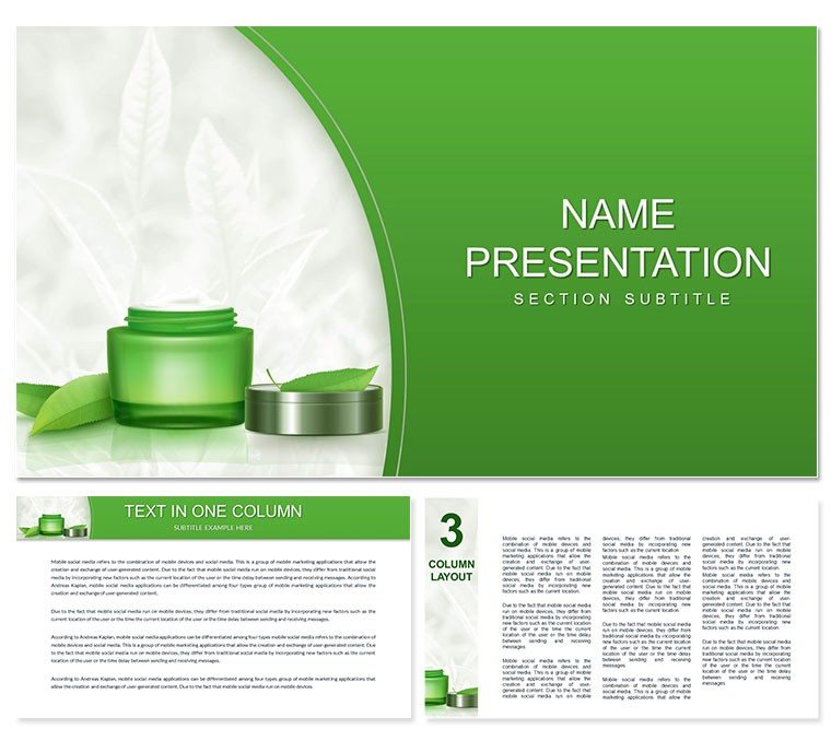 Tea Tree Antiseptic Cream PowerPoint template, Background Presentation