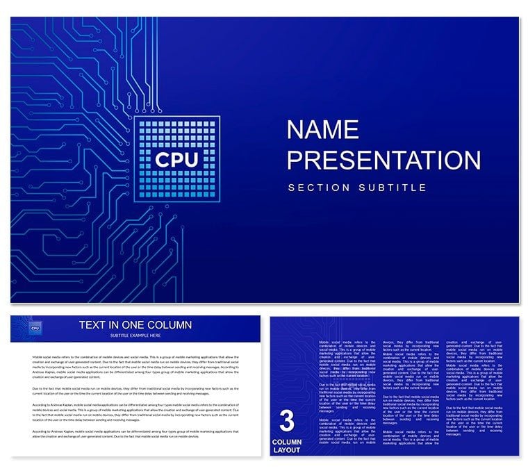 Computer CPU Processor PowerPoint template