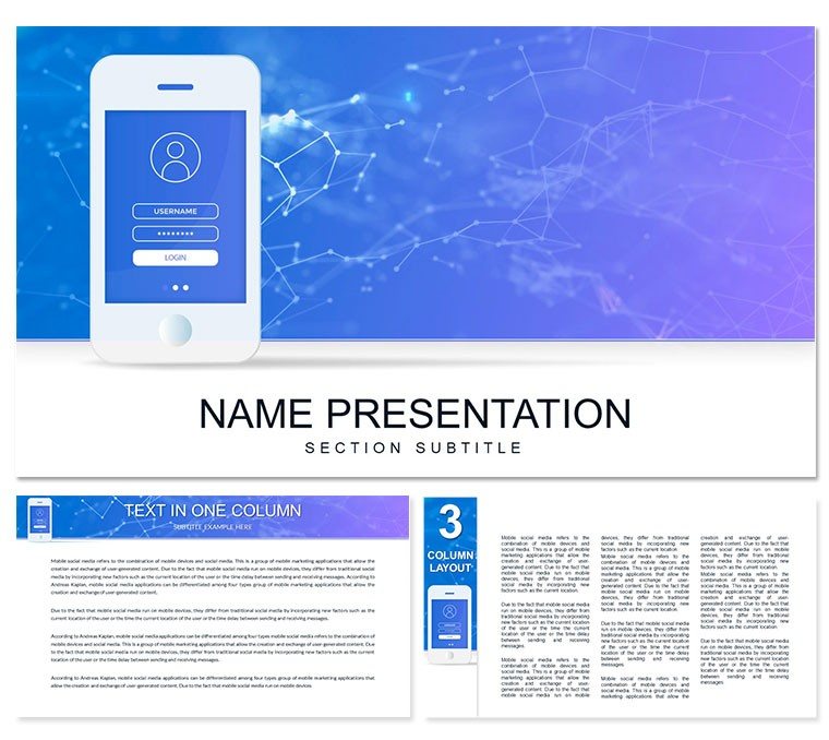 Smartphone, Social mobile analytics PowerPoint template