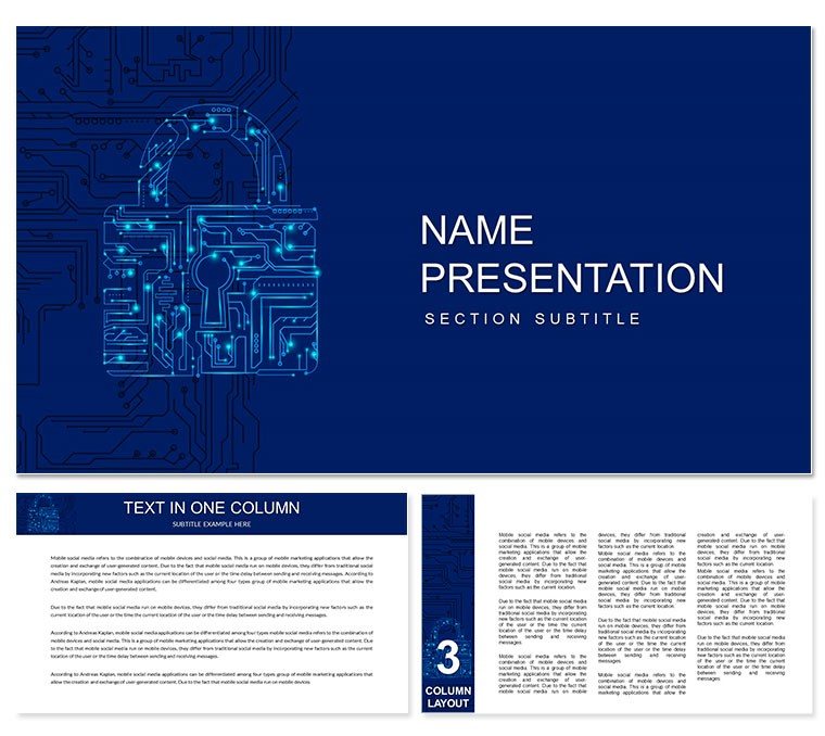 Data Protection: Security System PowerPoint template