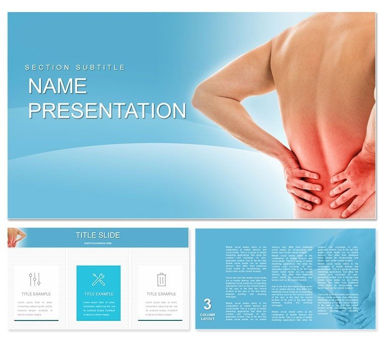 Back Pain: Symptoms, Causes, Diagnosis, and Treatment PowerPoint template