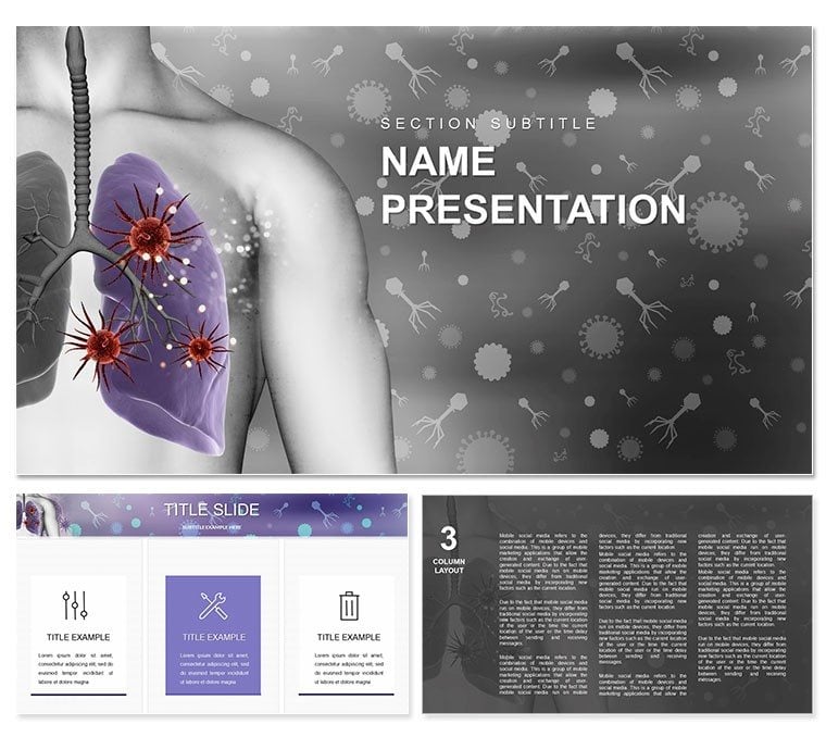 Pneumonia Lungs PowerPoint template