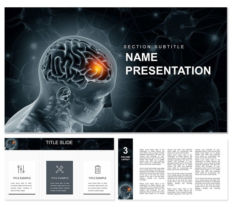 Diseases of Brain and Nervous System PowerPoint template