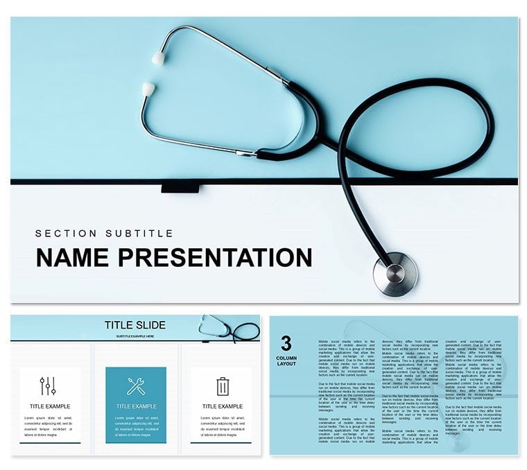 Stethoscope Medical Template PowerPoint presentation