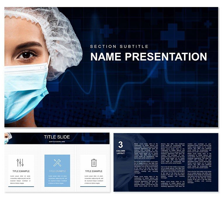 Doctor Face Mask PowerPoint template