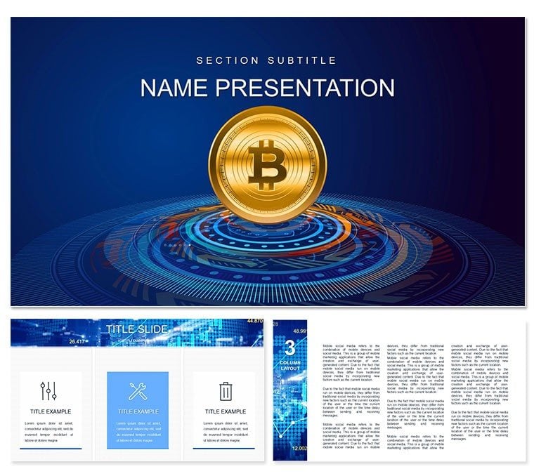 Bitcoin Stock Works PowerPoint templates