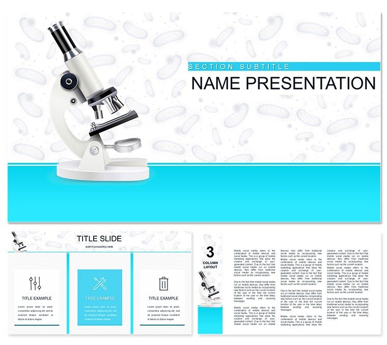 Microscope: Viruses and Bacteria PowerPoint template