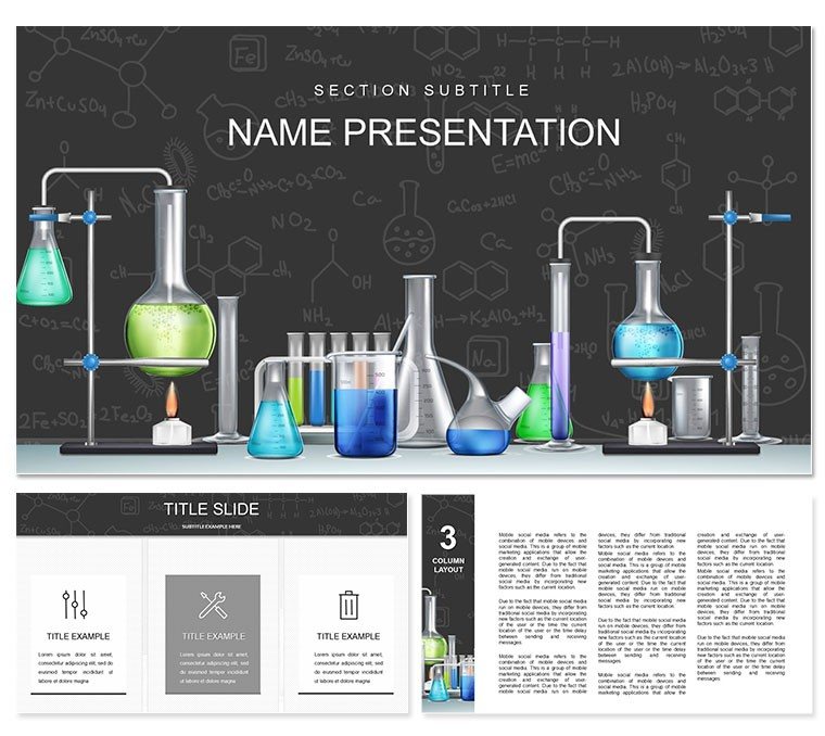 Chemical Experiments Online Lessons PowerPoint template
