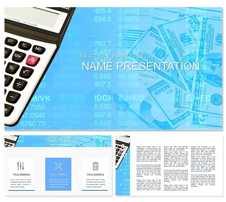 Accounting Calculator PowerPoint template