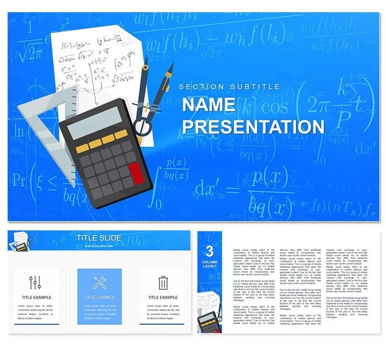 Math Practical Algebra Lessons PowerPoint template