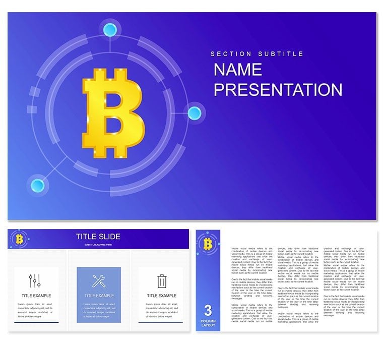 Bitcoin : News, prices, mining, wallet PowerPoint template