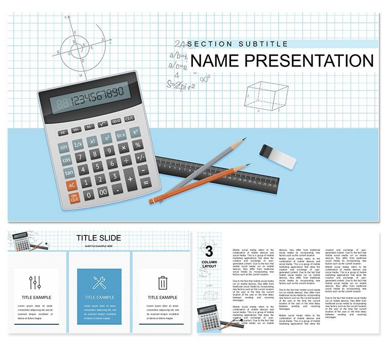 Math Problem Solver and Calculator PowerPoint Template | Download Now