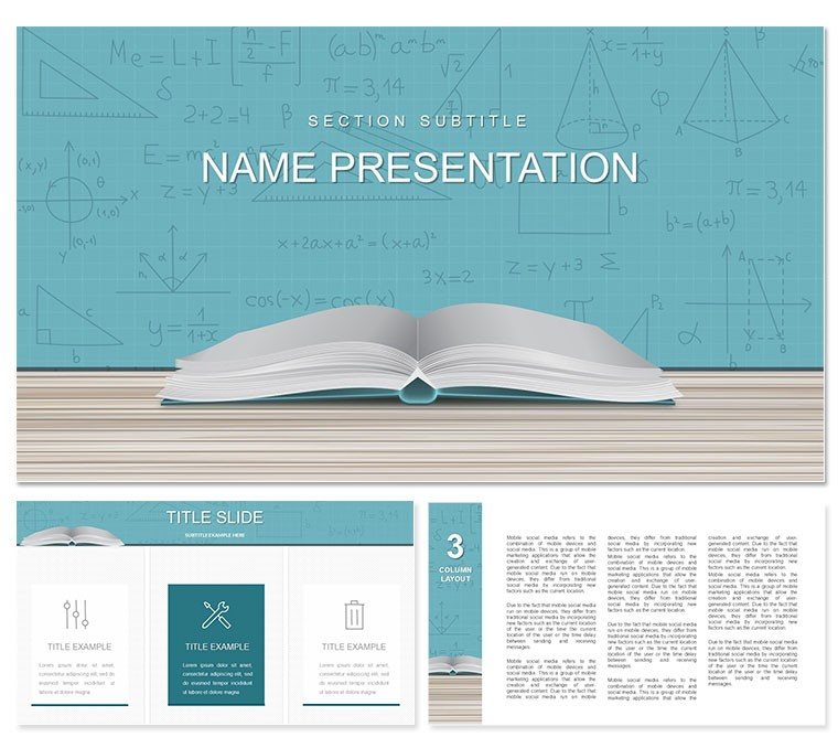 Mathematics Books Download PowerPoint template