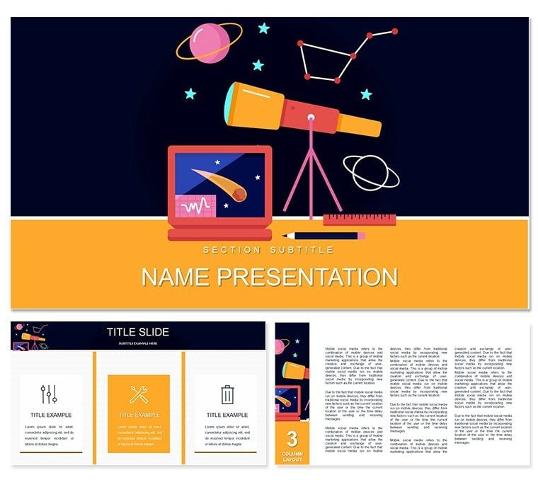 Cosmology and Astronomy PowerPoint template