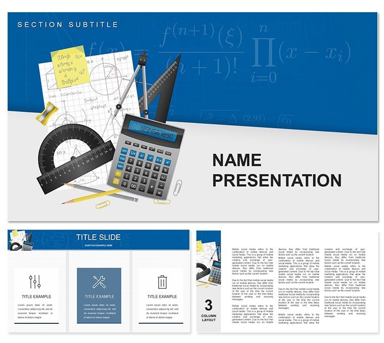 Mathematics Books PowerPoint template