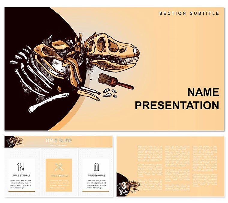 Dinosaur Excavations PowerPoint template