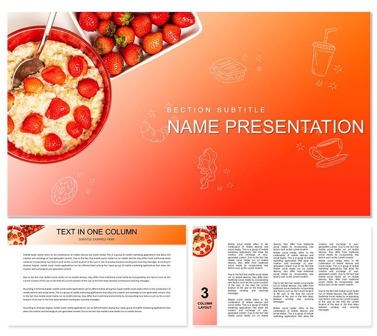 Oatmeal Recipe Breakfast PowerPoint template