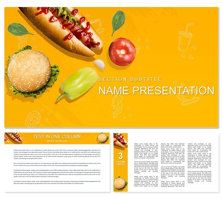 Hot Dog Sandwich Recipes PowerPoint template