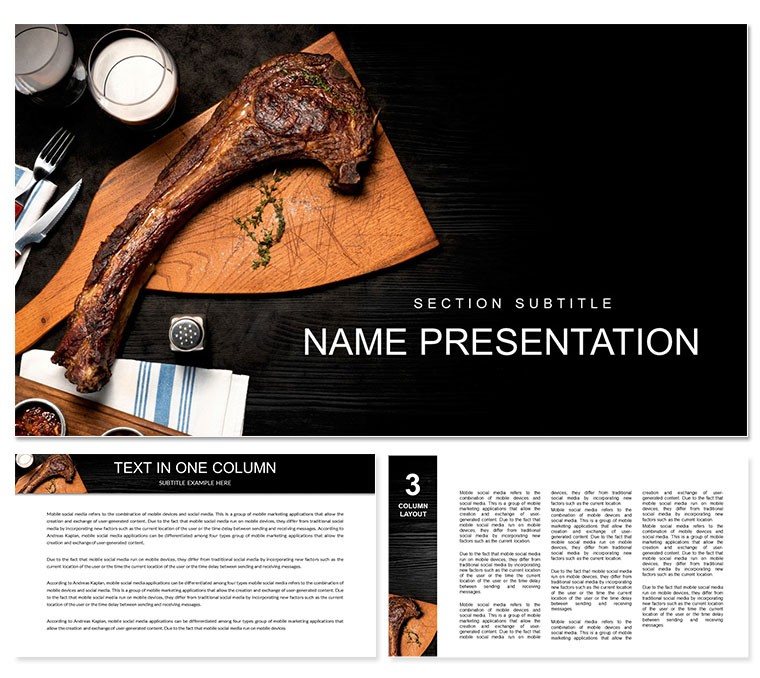 Delicious Meat Recipes PowerPoint template