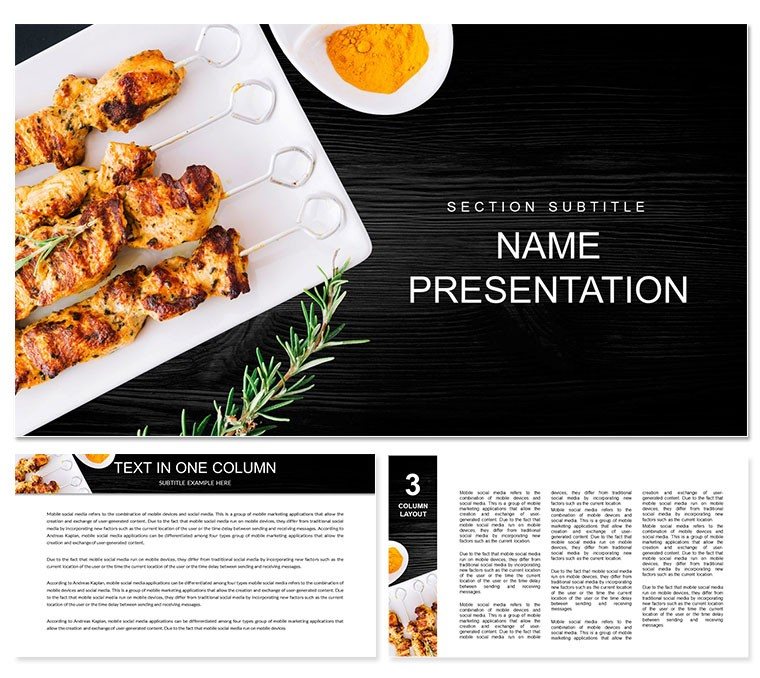 Chicken Kebab PowerPoint template
