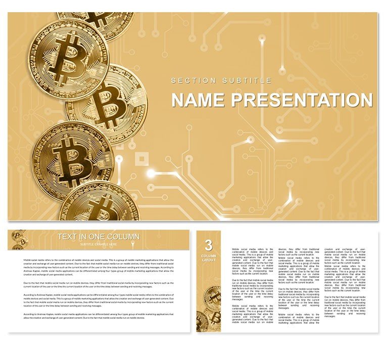 Bitcoin Online Course Cryptocurrency PowerPoint template