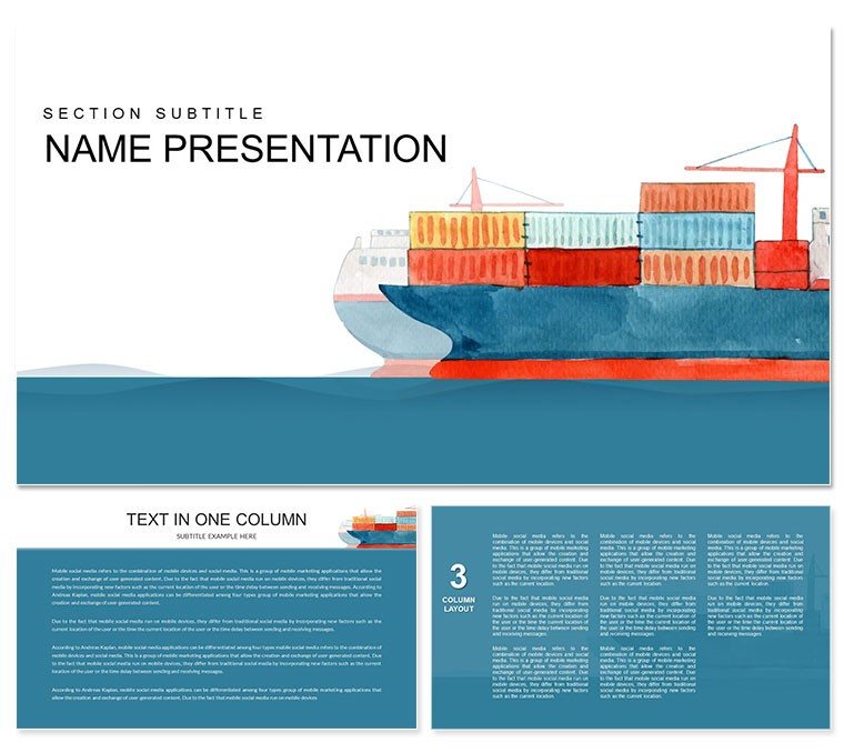 Container Shipping Companies Delivery PowerPoint template