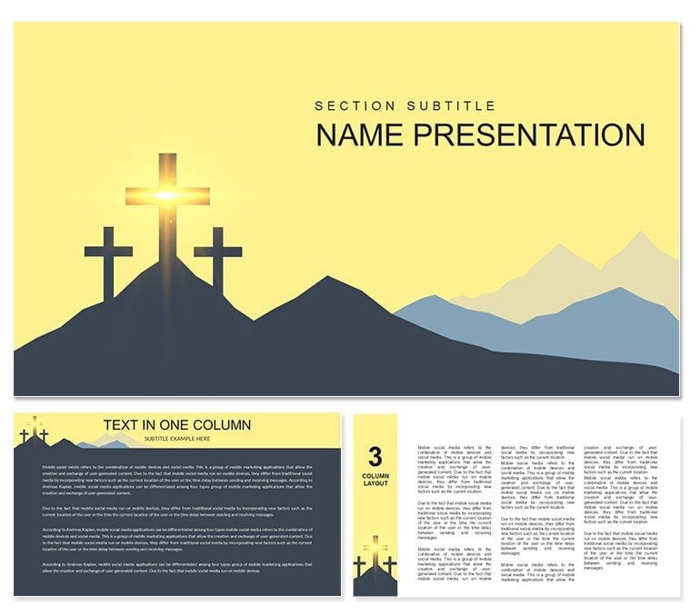 Salvation: Faith, Hope, Love PowerPoint template