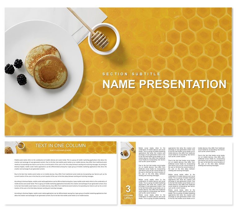 Pancakes with Honey PowerPoint template