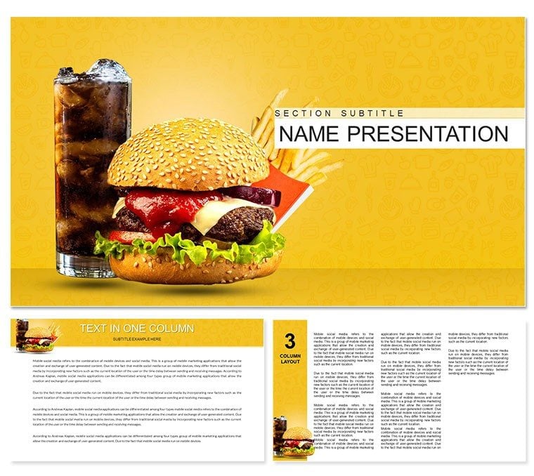 Menu : Hamburger, Cheeseburger, Coca Cola PowerPoint templates