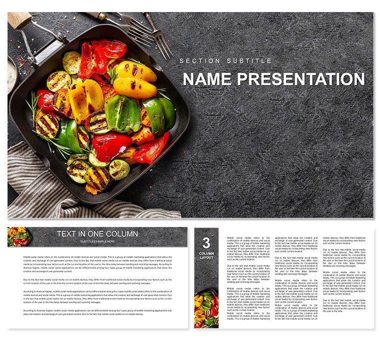 Vegetable Stir Fry Recipe PowerPoint template
