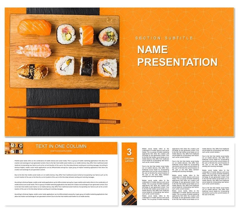 Sushi Rolls Recipes PowerPoint Template | Download Now