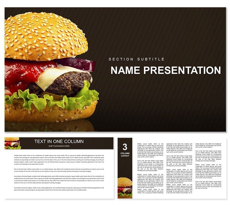 Presentation Burger, Hamburger, Cheeseburger PowerPoint template