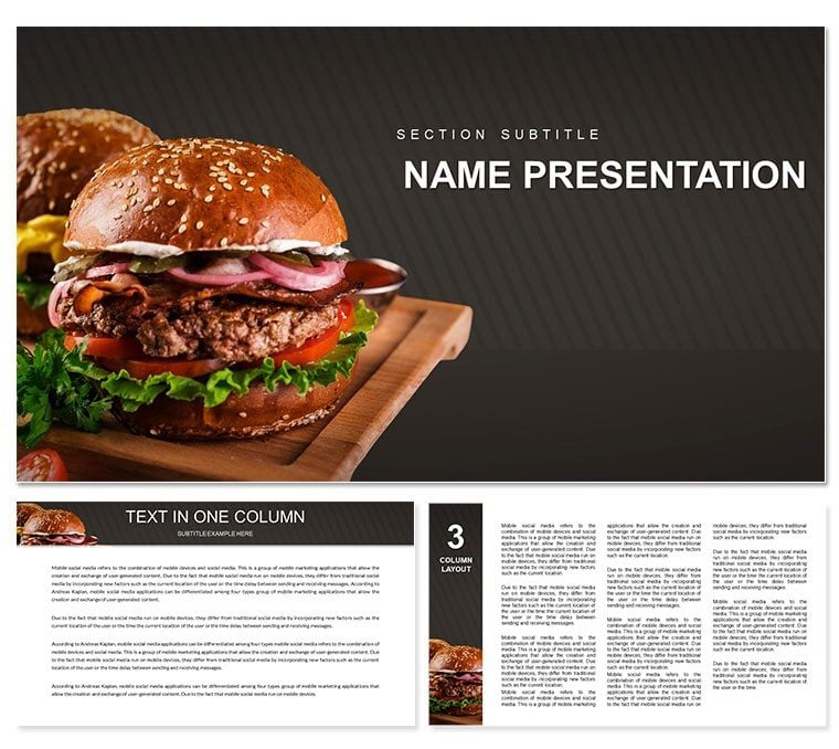 Hamburger Recipe PowerPoint template