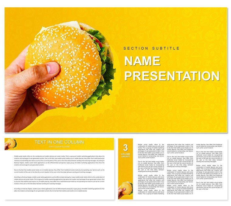 Hamburger Recipe Ideas PowerPoint template