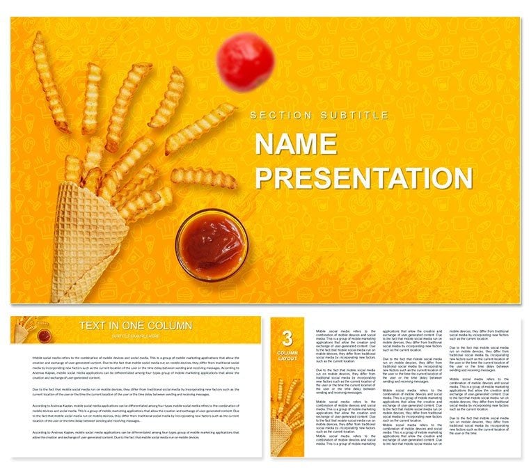 French Fries with Ketchup PowerPoint templates