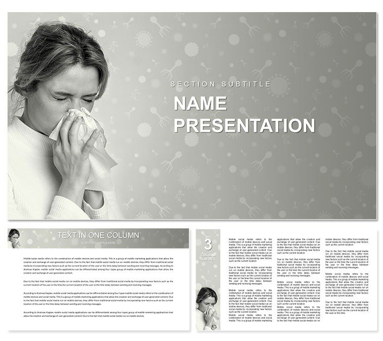 Sneezing Relief: Common Cold Virus PowerPoint Template - Stay Healthy and Productive All Year Long